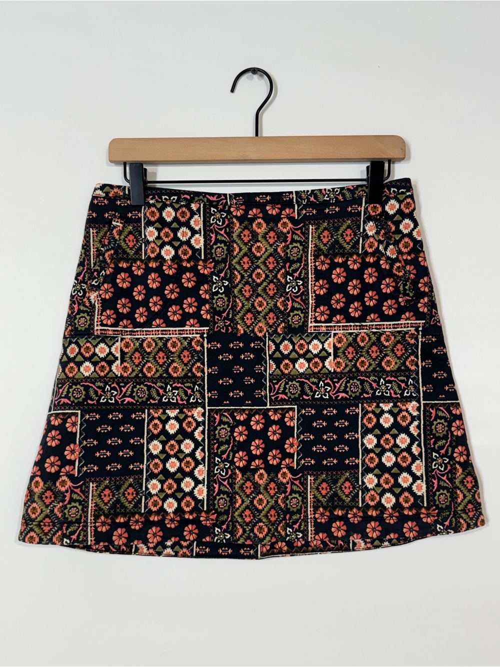 {Hollister} Black Floral Print Cotton Mini Skirt WSK32